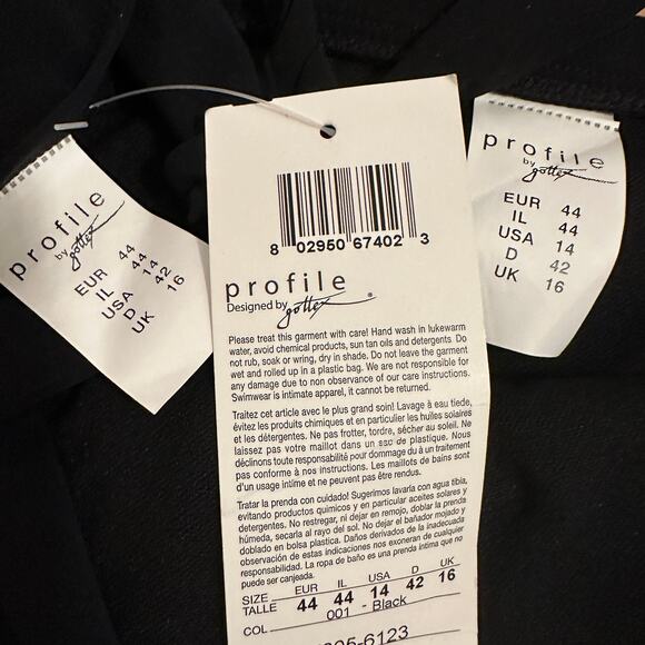 PROFILE by GOTTEX NWT Black 2 Piece Bikini Swimsuit Set – Size 14 - Picture 6 of 8